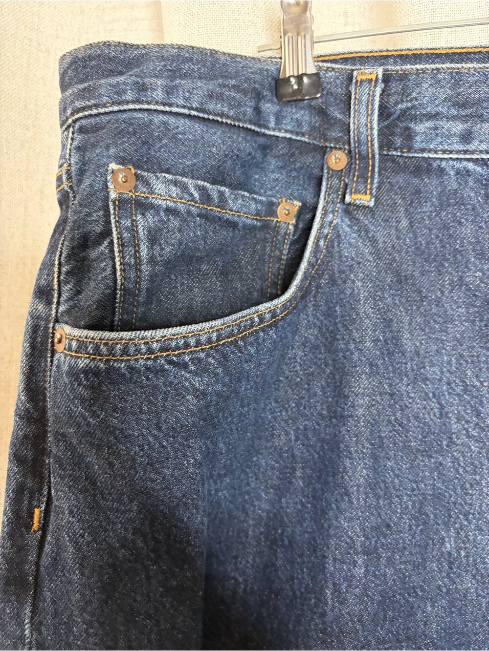 Agolde Wide-Leg Dark Blue Denim Jeans - Picture 8 of 10